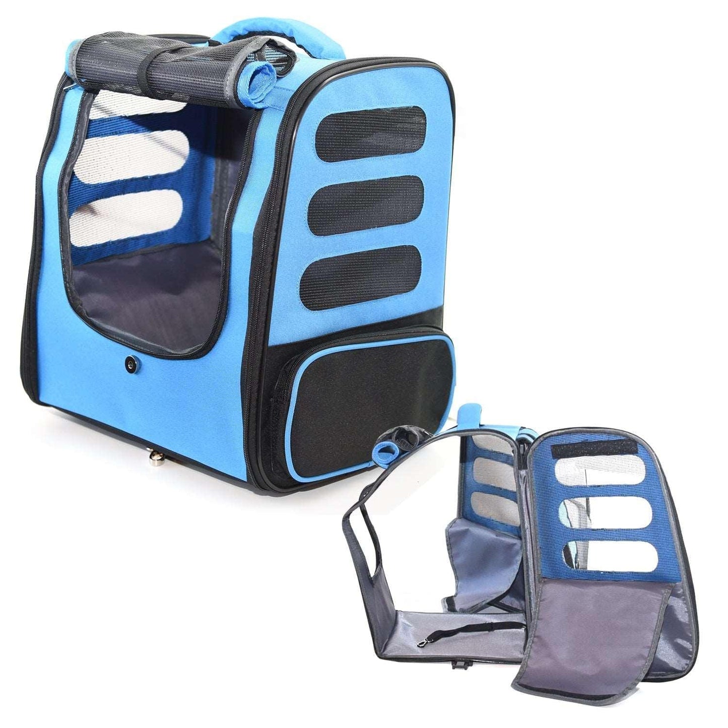 Nimble™ 4 Wheels Pet Travel Carrier, Backpack Straps - Agora Pet Supply